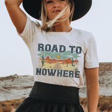 Load image into Gallery viewer, Road To Nowhere Bella Canvas® Unisex Jersey Short Sleeve Tee in Natural, White, Dark Heather or Heather Olive Desert Cactus T-Shirt