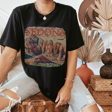 Load image into Gallery viewer, Trendy Sedona Unisex Bella Canvas® T-shirt, Women's Spring or Summer Adventure, Olive, Black, White, or Deep Heather T-Shirt