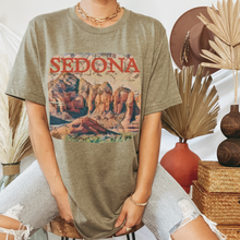 Load image into Gallery viewer, Trendy Sedona Unisex Bella Canvas® T-shirt, Women's Spring or Summer Adventure, Olive, Black, White, or Deep Heather T-Shirt