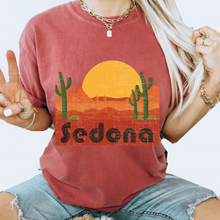 Load image into Gallery viewer, Trendy Sedona Unisex Comfort Colors® T-shirt, Women's Sedona, Arizona Travel, Adventure Tee, Spring or Summer Travel T-Shirt, Hiking or Camping Tee