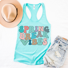 Load image into Gallery viewer, Free Shipping, Spring Break Vibes Women's Ideal Slim Fit Racerback Tank, Tahiti Blue or Mint, Spring or Summer Tank