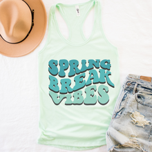 Load image into Gallery viewer, Free Shipping, Spring Break Vibes Women's Ideal Slim Fit Racerback Tank, Tahiti Blue or Mint, Spring or Summer Tank