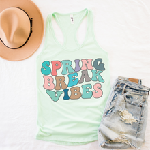 Load image into Gallery viewer, Free Shipping, Spring Break Vibes Women's Ideal Slim Fit Racerback Tank, Tahiti Blue or Mint, Spring or Summer Tank