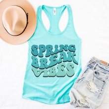 Load image into Gallery viewer, Free Shipping, Spring Break Vibes Women's Ideal Slim Fit Racerback Tank, Tahiti Blue or Mint, Spring or Summer Tank