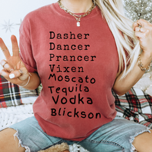 Load image into Gallery viewer, Comfort Colors® Christmas T-shirt in Mustard, Crimson, Sage and White Christmas Funny Rudolph Soft Relaxed Fit Tee