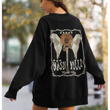 Load image into Gallery viewer, Nashville Music City Guitar Crewneck Sweatshirt Women's or Men's Unisex Cozy Gildan Pullover