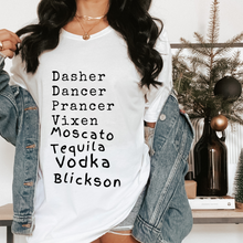 Load image into Gallery viewer, Comfort Colors® Christmas T-shirt in Mustard, Crimson, Sage and White Christmas Funny Rudolph Soft Relaxed Fit Tee