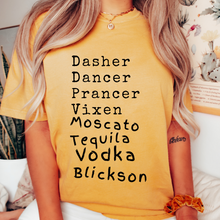 Load image into Gallery viewer, Comfort Colors® Christmas T-shirt in Mustard, Crimson, Sage and White Christmas Funny Rudolph Soft Relaxed Fit Tee