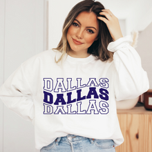 Load image into Gallery viewer, Dallas Football Crewneck Sweatshirt or Hooded Sweatshirt Hoodie Unisex-Sized Sweatshirt or Hoodie in White or Grey