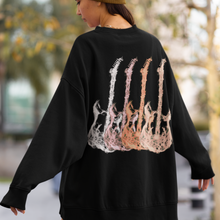 Load image into Gallery viewer, Metal Guitars Unisex Heavy Blend™ Crewneck Sweatshirt Front or Back Design Colorful Rose Gold, Silver, Gold Guitars, Trendy Music Shirt