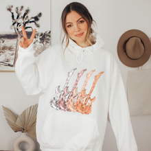 Load image into Gallery viewer, Metal Guitars Unisex Heavy Blend™ Hooded Sweatshirt Front or Back Design Colorful Rose Gold, Silver, Gold Guitars Hoodie Trendy Music Hoodie