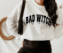 Load image into Gallery viewer, Bad Witch Halloween Crewneck Sweatshirt or T-Shirt Funny Women's Halloween Shirt Cozy Gildan Sweatshirt or Soft Bella Canvas T-Shirt