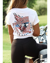 Load image into Gallery viewer, Freedom Tour Women's Fourth of July T Shirt, Sweatshirt or Tank July 4th Freedom Tour Born to be Free 1776 Eagle 4th of July Collection