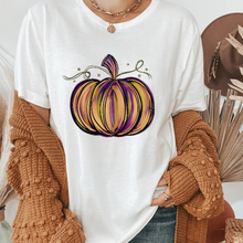 Load image into Gallery viewer, Watercolor Pumpkin Fall Crewneck Sweatshirt or T-Shirt Cute Warm and Cozy Autumn Gildan® Pullover or Soft Bella+Canvas® T-Shirt