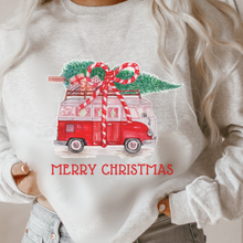 Load image into Gallery viewer, Christmas Vintage Van Crewneck Sweatshirt Women's Christmas Pullover Christmas Retro Van Crewneck Warm Cozy Gildan Pullover