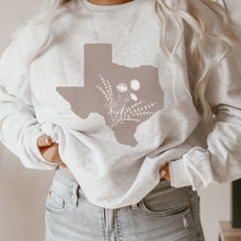 Load image into Gallery viewer, Texas Crewneck Sweatshirt Women's pullover State Unisex Shirt Pullover White, Sand or Ash Gift for Her