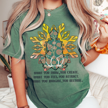 Load image into Gallery viewer, Buddha Lotus Tee, Trendy Comfort Colors® T-shirt, Spring Yoga Meditation T-Shirt in Six Colors, Trendy Summer Tee