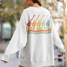 Load image into Gallery viewer, Rock and Roll Vintage Guitars Design Gildan Unisex Heavy Blend™ Crewneck Sweatshirt Front or Back Design in Black or White