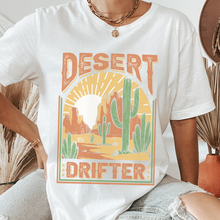 Load image into Gallery viewer, Desert Drifter Comfort Colors® Unisex Garment-Dyed T-shirt in Green, Yam, Mustard, White Distressed Desert Design