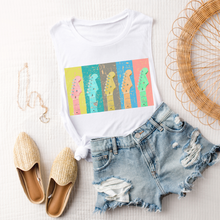 Load image into Gallery viewer, Vintage Guitars Unisex Bella Canvas® Muscle Tank, Spring or Summer Women's Beautiful Colors Music Festival Tank, Olive, Mauve, White or Dusty Blue