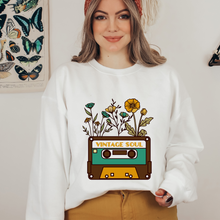 Load image into Gallery viewer, Women's Vintage Soul Eighties Cassette Tape T Shirt or Crewneck Sweatshirt Women's Unisex Cassette Tape Vintage Flowers Tee Gift for Her