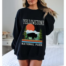 Load image into Gallery viewer, Yellowstone National Park Crewneck Sweatshirt, Distressed Retro Design, Trendy Pullover, Oversize Design Pullover