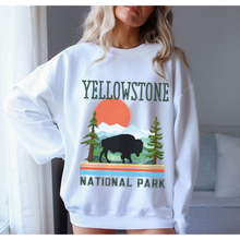 Load image into Gallery viewer, Yellowstone National Park Crewneck Sweatshirt, Distressed Retro Design, Trendy Pullover, Oversize Design Pullover