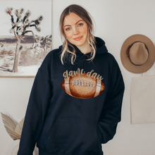 Load image into Gallery viewer, Game Day Football Hooded Sweatshirt Football Hoodie Cute Pretty Watercolor Football Cozy Warm Pullover White Ash Sand or Sport Grey