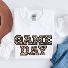 Load image into Gallery viewer, Game Day Shirt Game Day Sweatshirt Unisex Sweatshirt Women's long sleeve Sweatshirt, Football White or Ash Game Day leopard Print Shirt