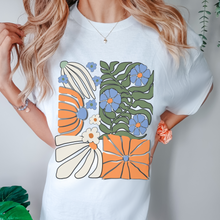 Load image into Gallery viewer, Trendy Comfort Colors® NY Retro, Groovy, Flowers T-shirt, Spring or Summer Green, Pepper, Crimson, Yam, Mustard or White T-Shirt