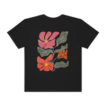 Load image into Gallery viewer, Abstract Boho Flowers Comfort Colors T-Shirt, Women&#39;s Boho Distressed-Look Design, Folk Art Design T-Shirtf
