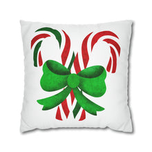 Load image into Gallery viewer, Christmas Pillow Covers, Christmas Candy Cane, Country Square Pillow Covers, Pillow Cover, Square Holiday Decor Pillow Covers
