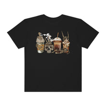 Load image into Gallery viewer, Pumpkin Spice Coffee Halloween Spooky Season Comfort Colors® Halloween T-Shirt, Women&#39;s Skeletons and Skulls T-Shirt
