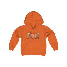 Load image into Gallery viewer, Kids Fall Hoodie, Cutest Pumpkin In The Patch Hooded Sweatshirt, Boys or Girls Fall Hooded Sweatshirt, Colorful Pastel Design
