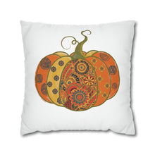 Load image into Gallery viewer, Fall Pillow Covers, Orange Pumpkin Square covers, Modern Farmhouse Decor Pillowcase Set, Farmhouse Pumpkins
