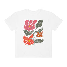 Load image into Gallery viewer, Abstract Boho Flowers Comfort Colors T-Shirt, Women&#39;s Boho Distressed-Look Design, Folk Art Design T-Shirtf
