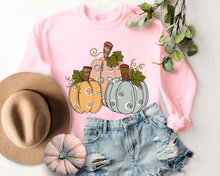 Load image into Gallery viewer, Women&#39;s Fall Hand Drawn Pastel Pumpkins Pullover Sweatshirt
