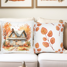 Load image into Gallery viewer, Fall Pillow Covers, Rustic Country Square covers, Country Farmhouse Decor Pillowcase Set, Farmhouse Pumpkins
