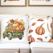 Load image into Gallery viewer, Fall Pillow Covers, Rustic Country Square covers, Country Farmhouse Decor Pillowcase Set, Farmhouse Pumpkins
