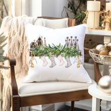 Load image into Gallery viewer, Christmas Pillow Cover, White Christmas Pillow Cover, Rustic Christmas, Holiday Pillow Cover, Farmhouse Decor Pillow, Christmas Porch Decor
