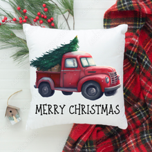 Load image into Gallery viewer, Christmas Pillow Covers, Bright Christmas Tree, Square Covers, Country Farmhouse Decor, Pillowcase Set, Farmhouse Tree, Porch Pillows, Entryway Decor
