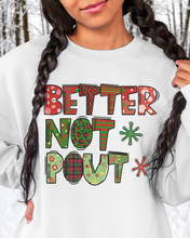 Load image into Gallery viewer, Christmas Better Not Pout Women&#39;s Crewneck Sweatshirt Women&#39;s Pullover
