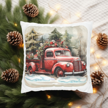 Load image into Gallery viewer, Christmas Pillow Cover, White Christmas Pillow Cover, Rustic Christmas, Holiday Pillow Cover, Farmhouse Decor Pillow, Christmas Porch Decor
