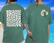 Load image into Gallery viewer, Abstract Daisies Comfort Colors® Shirt, Women&#39;s Summer T-Shirt, Garment Dyed, Boho, Retro Design Tee
