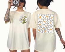 Load image into Gallery viewer, Abstract Daisies Comfort Colors® Shirt, Women&#39;s Summer T-Shirt, Garment Dyed, Boho, Retro Design Tee
