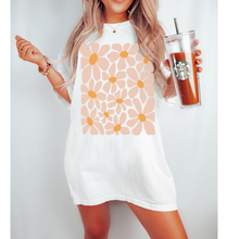 Load image into Gallery viewer, Retro Daisies, Hippie, Abstract Hand-Drawn Comfort Colors® T-Shirt, T-Shirt Dress, Psychedelic, Groovy Flower Shapes Tee
