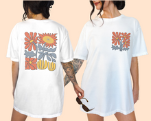 Load image into Gallery viewer, Abstract Wildflowers Comfort Colors® Shirt, Women&#39;s Summer T-Shirt, Garment Dyed, Boho, Retro Design Tee
