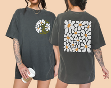 Load image into Gallery viewer, Abstract Daisies Comfort Colors® Shirt, Women&#39;s Summer T-Shirt, Garment Dyed, Boho, Retro Design Tee
