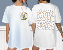 Load image into Gallery viewer, Abstract Daisies Comfort Colors® Shirt, Women&#39;s Summer T-Shirt, Garment Dyed, Boho, Retro Design Tee
