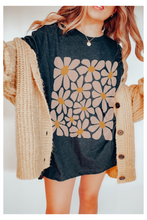 Load image into Gallery viewer, Retro Daisies, Hippie, Abstract Hand-Drawn Bella Canvas® T-Shirt, T-Shirt Dress, Psychedelic, Groovy Flower Shapes Tee
